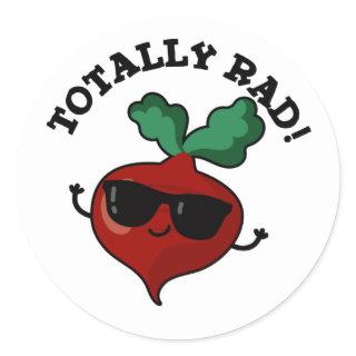 Totally Rad Funny Veggie Radish Pun  Classic Round Sticker