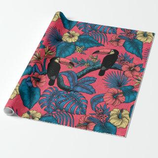 Toucan garden in red and blue