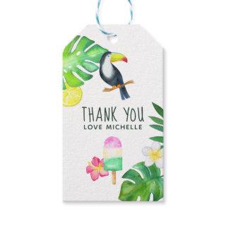 Toucan Tropical Watercolor Summer Party Gift Tags