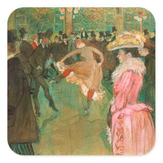 Toulouse-Lautrec - At the Rouge, The Dance Square Sticker