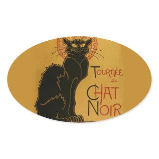 Tournee de Chat Noir Black Cat Oval Sticker