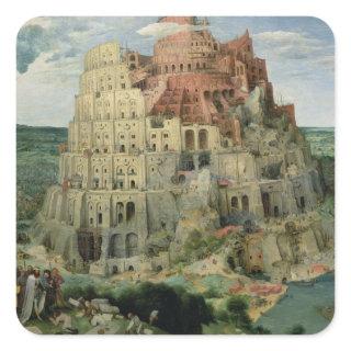 Tower of Babel, 1563 (oil on panel) Square Sticker