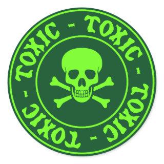 Toxic Green Skull and Crossbones Sticker