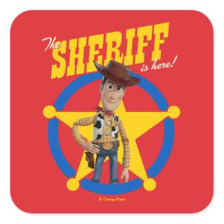 Toy Story 4 | Woody "The Sheriff Is Here" Square Sticker