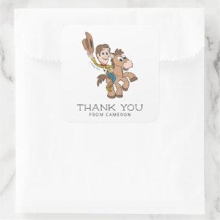 Toy Story Baby Woody 1st Birthday Thank You Square Sticker