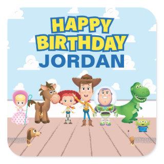 Toy Story Character Birthday Square Sticker