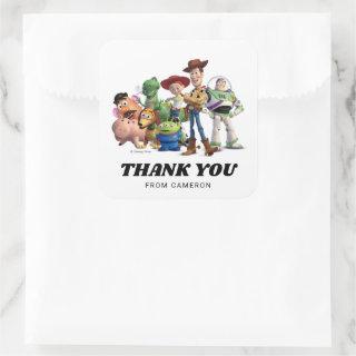 Toy Story Characters Birthday Thank You Square Sticker