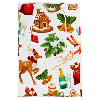 Toy Story | Merry Christmas Pattern Cute  Medium Gift Bag