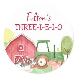 Tractor Farm Birthday Stickers