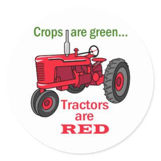 Tractors Are Red Classic Round Sticker
