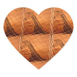 Traditional African Mirror: Woven Giraffe Heart Sticker