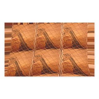 Traditional African Mirror: Woven Giraffe Rectangular Sticker