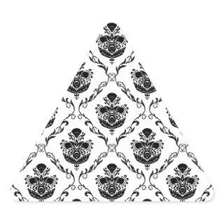 Traditional Black Damask Triangle Sticker