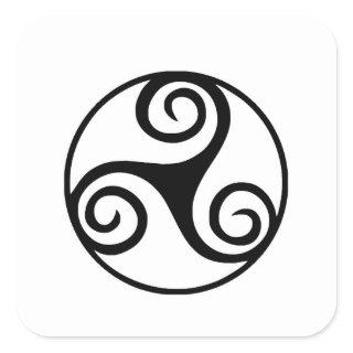 Traditional Celtic Triskele Design  Square Sticker