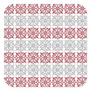 Traditional Latvian SUN sign geometric pattern I Square Sticker