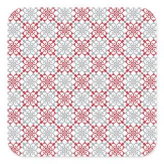 Traditional Latvian SUN sign geometric pattern III Square Sticker