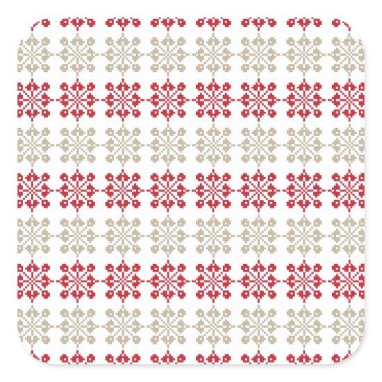 Traditional Latvian SUN sign geometric pattern VI Square Sticker