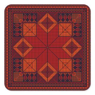 Traditional Palestine Embroidery tatreez Pattern   Square Sticker