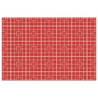 Traditional Red & Gold Chinese Geometric Pattern Tissue Paper