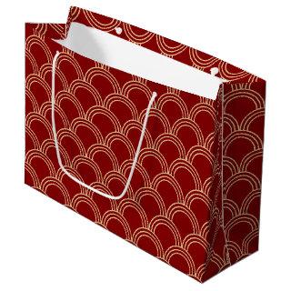 Traditional Red & Gold Chinese Pattern Large Gift Bag