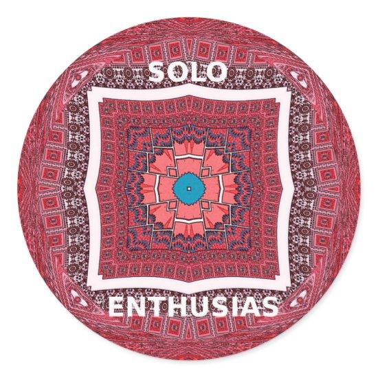 Traditional Sindhi Culture Ajrak Pattern Art Print Classic Round Sticker