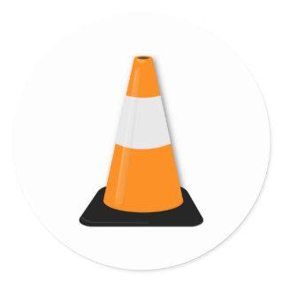 Traffic Cone Classic Round Sticker