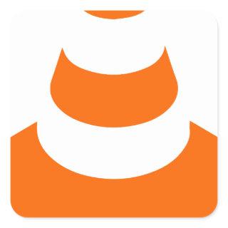 Traffic cone safety pylon Whitch hat marker Square Sticker