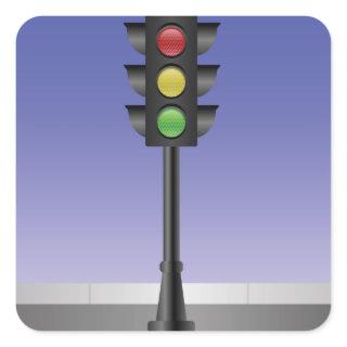 traffic light pattern square sticker