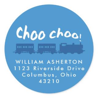 Train birthday return address sticker