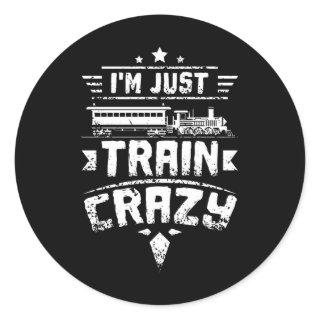 Train Crazy Classic Round Sticker