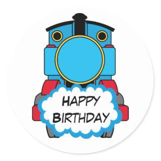 Train Happy Birthday round Sticker