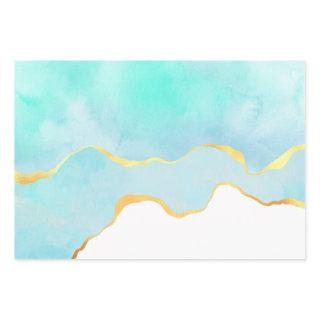 Tranquil Tropical Green Watercolor Gold Border  Sheets