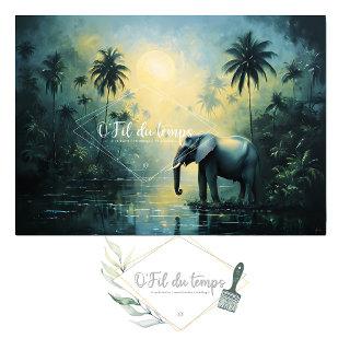 Tranquil Tropical Landscape with Elephant Tissue Paper