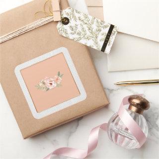 Tranquility, floral pastel, square sticker