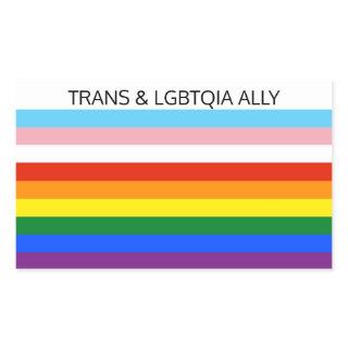 TRANS & LGBTQIA ALLY RECTANGULAR STICKER