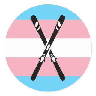 Trans Skis Classic Round Sticker