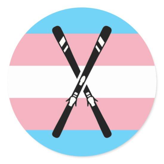 Trans Skis Classic Round Sticker