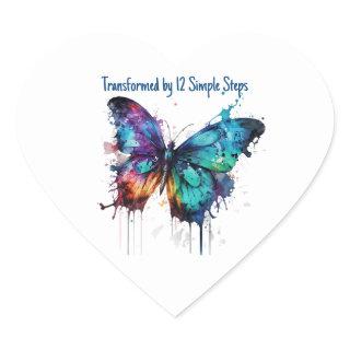 Transformed by 12 Simple Steps Heart Sticker