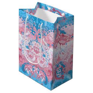 Transgender Dragon Damask - Trans Pride Flag Color Medium Gift Bag
