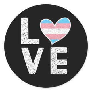 Transgender Love Trans Pride Flag Transgender Supp Classic Round Sticker