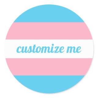 Transgender Rainbow Flag Custom Classic Round Sticker