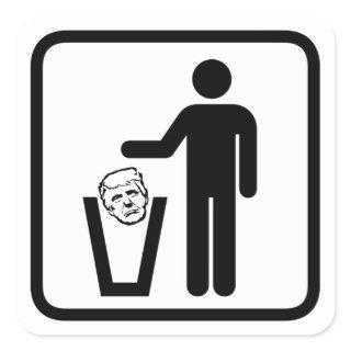 trash trump sign square sticker