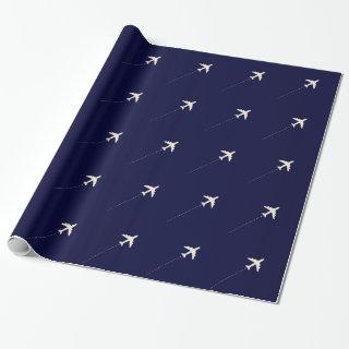 Travel airplane  with dotted line