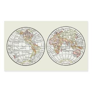 Travel Globe Map Earth 1916 World Atlas  Rectangular Sticker