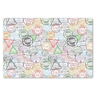 Travel Stamps  Tissue Paper