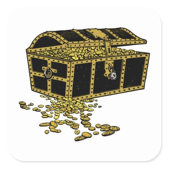 Treasure Chest Square Sticker