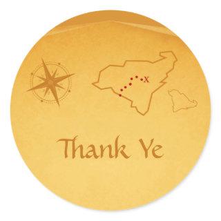 Treasure Map Thank You Stickers