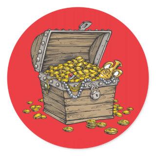 Treasure on Red Classic Round Sticker