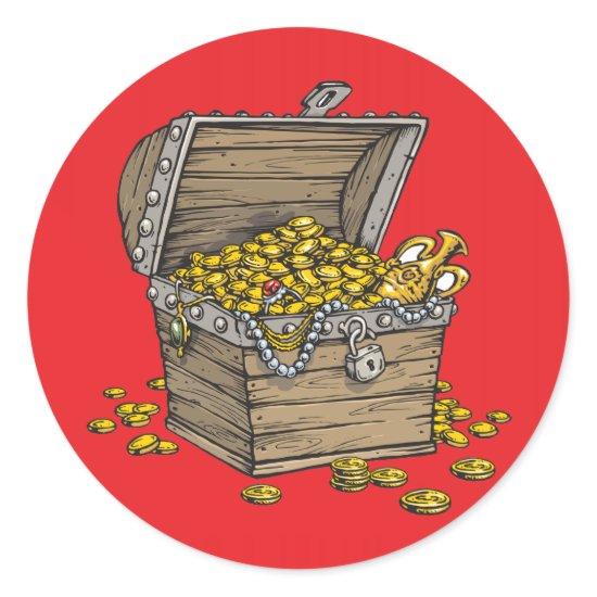 Treasure on Red Classic Round Sticker