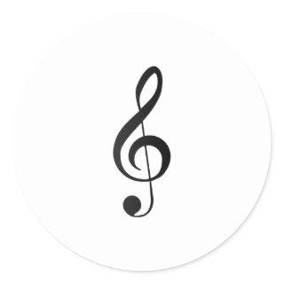 treble clef symbol classic round sticker